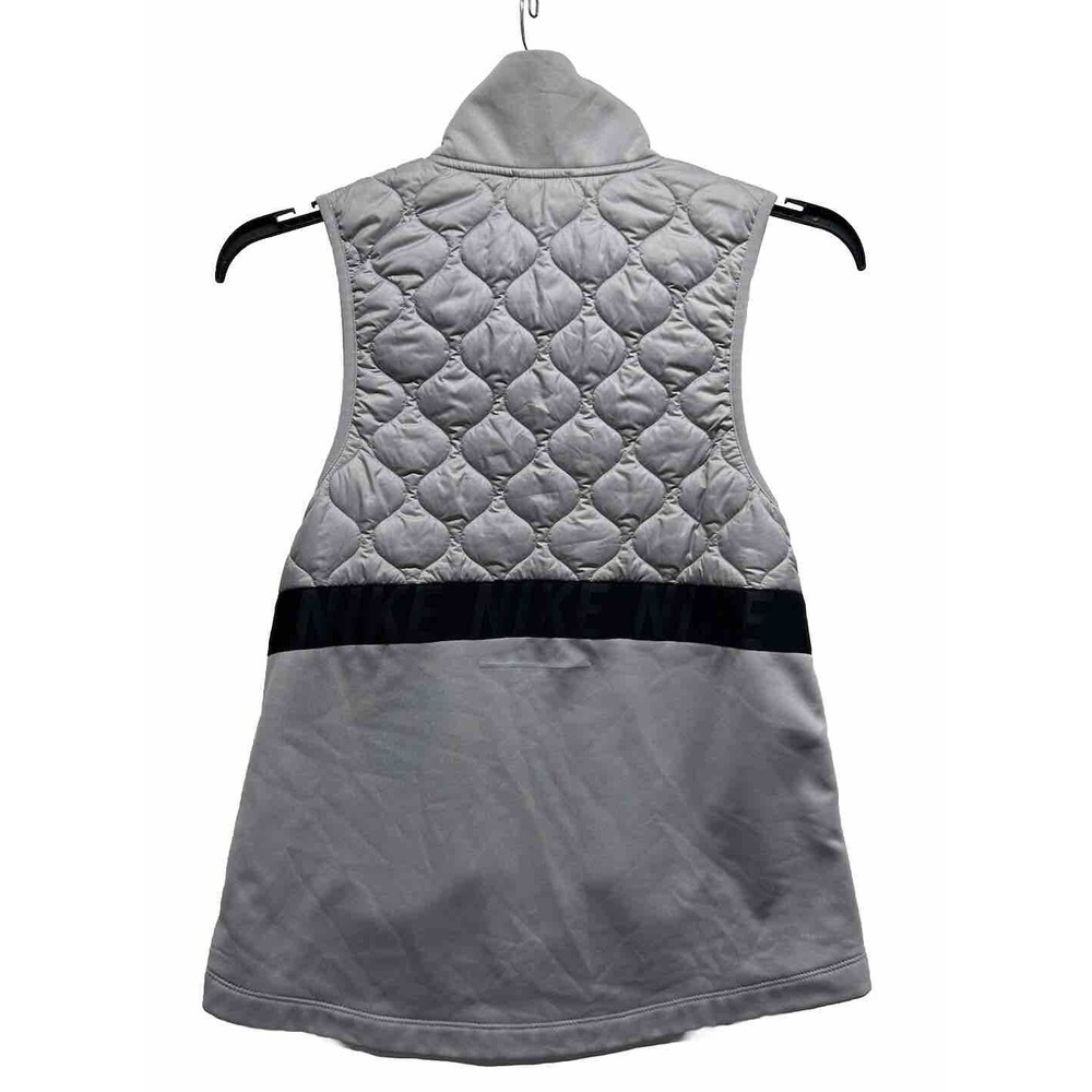 Nike Womens Size S Gray Aerolayer Running Sleeveless Full Zip Puffer Vest (K6) - Picture 3 of 4